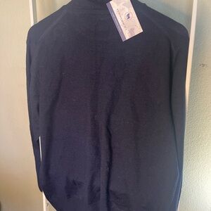 NWT Morgano Merino wool  Classic Blue Crewneck Sweater Made in Italy